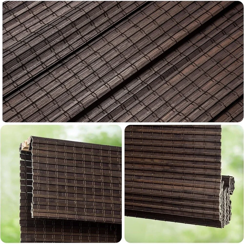 LazBlinds Cordless Bamboo Blinds Roman Shades 28.”x64” Espresso
